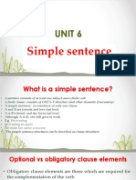 Unit 6 - Simple Sentence