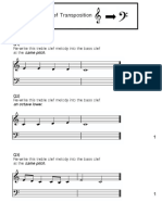 Literacy: Bass Clef Transposition Worksheet 1: Higher Music