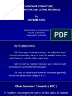 Glass Ionomer Cement (Gic) : As A Restorative and Luting Materials