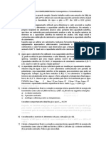 Resposta: - 0,90 KJ: Lista de Exercício COMPLEMENTAR de Termoquímica e Termodinâmica