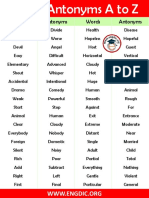 Words Antonyms Words Antonyms