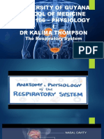 University of Guyana School of Medicine Med 1106 - Physiology I DR Kalima Thompson