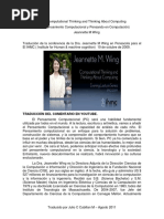 Traduccion Jeannette M Wing Computational Thinking and Thinking About Computing