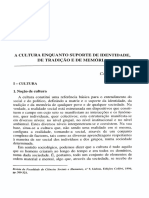 A Cultura Enquanto Suporte de Identidade Tradição e Memória - Cassiano Reimão PDF