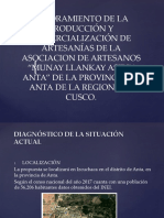 Mejoramiento de La Producción y Comercialización de Artesanías