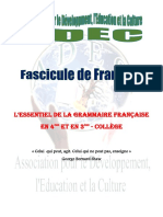 Grammaire 4e Et 3e