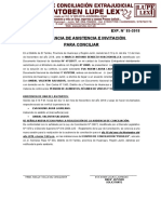 Constancia de Asistencia e Invitación (En Caso de Inasistencia)