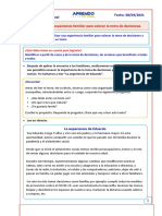 Sem 1 - Día 4 - Una Experiencia Familiar para Valorar La Toma de Decisiones