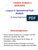 Power System Analysis-1 (ELEC3241) : Chapter-7: Symmetrical Fault Analysis