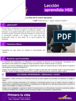 Lección Aprendida HSE Lesión en Dedo Indice Mano Izquierda (EPP)