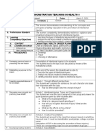 Fourth Demonstration Teaching in Health 9: Grade&Section: Petsa: Time: Schedule: A. Content Standard