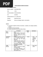 Plan de Sesion de Terapia de Lenguaje