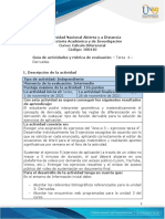 Guia de Actividades y Rúbrica de Evaluación Tarea 4 - Derivadas