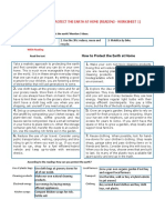 Module 1: How To Protect The Earth at Home (Reading - Worksheet 1)