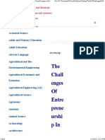 The Challenges of Entrepreneurship in Home and Rural Economics Education