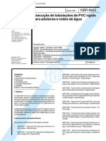 NBR 9822 87 - Execução de Tubulações de PVC Rígido para Adutoras e Redes de Agua