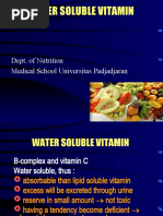 Water Soluble Vitamin: Dept. of Nutrition Medical School Universitas Padjadjaran