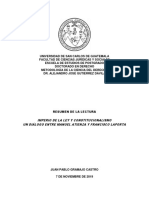 Resumen de La Lectura "Imperio de La Ley y Constitucionalismo. Un Diálogo Entre Manuel Atienza y Francisco Laporta"