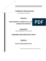 Mantenimiento Correctivo A Un Motor de Combustion Interna