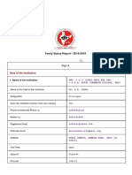 Yearly Status Report - 2018-2019: Data of The Institution