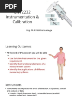 ENT2232 Instrumentation & Calibration: Eng. M. P. Uditha Isuranga