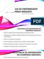 Assistência de Enfermagem No Puerpério Imediato e Anotação de Enfermagem