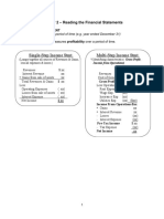 Single-Step Income Stmt. Multi-Step Income STMT.: Chapter 2 - Reading The Financial Statements