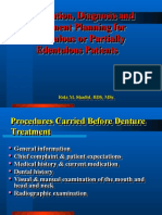 Examination, Diagnosis and Treatment Planning For Edentulous or Partially Edentulous Patients