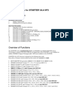 Important Notes For STARTER V4.4 HF3: Overview of Functions Installation Instructions