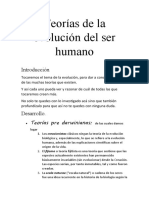 Teorías de La Evolución Del Ser Humano