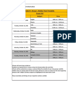 Grade IX - Group I - October Tests Timetable Grade IX-B: International School Lahore