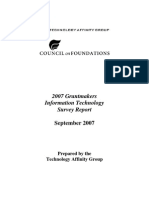 2007 Grantmakers Information Technology Survey Report: September 2007