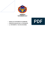 Temario Topografía 2017 Manual de Topografía Planimetría Principios Basicos de La Topografía La Topografía y Sus Aplicaciones