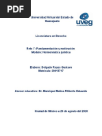 Reto 7: Fundamentación y Motivación Modulo: Hermenéutica Jurídica