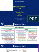 9B - LAWS 1018 - REAL PROPERTY - Torrens Title and Leases