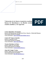 Valoración de La Fuerza Isométrica Mediante El Índice de Fuerza de Morehouse y La Flexión Sostenida en Barra, Estudio Analítico y de Regresión