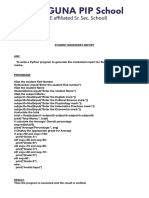 Program:: Student Marksheet Report