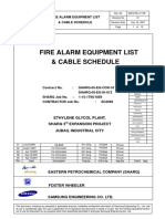 Fire Alarm Equipment List & Cable Schedule