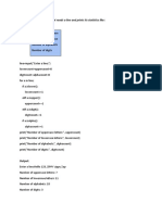 Write A Program That Reads A Line and Prints Its Statistics Like