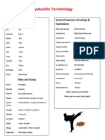 Kyokushin Terminology June 2018