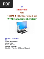 ON TERM-1 PROJECT 2021-22: "ATM Management System"