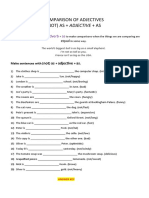 Comparison of Ajectives Not As Adjective As Grammar Guides Worksheet Templates Layouts - 134202