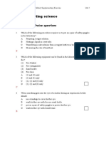 Unit 1 Starting Science: Multiple-Choice Questions