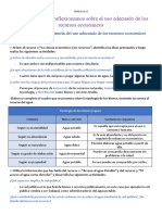 Comprendemos y Reflexionamos Sobre El Uso Adecuado de Los Recursos Económicos