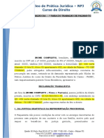 Modelo de Reclamação Trabalhista Baixa No CNIS e CAGED 2019