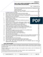 BME Shipping Form A 009: Shore Safety, Quality, Health, Energy & Environmental Committee Meeting MINUTES (Committee To Meet at Least Quarterly)