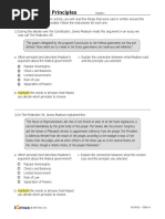 Constitutional Principles - Principle Examples Activity - Fillable