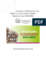 Diccionario Proyecciones de La Poblacion 2016 2050