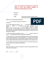 Modelo 26.-Escrito Apelación Interpone Agraviado Contra Auto Declara Fundada La Excepción de Improcedencia de Acción