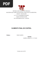 Instrumentación - Elemento Final de Control